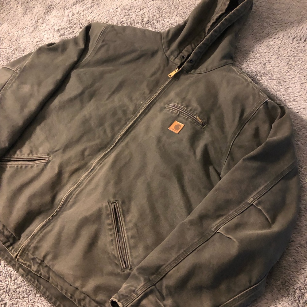 Carhartt Jacket Green Hooded Jacket View 4